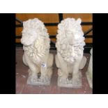 A pair of garden Lion ornaments - 75cm high