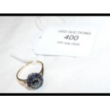 A lady's sapphire ring in gold setting