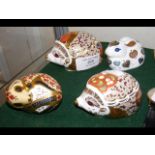 Royal Crown Derby Hedgehog paperweight, together w