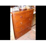 A Victorian mahogany chest of two short and three