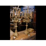 A pair of decorative gilt French table lights