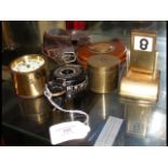 Various collectables, including pocket compass, ta