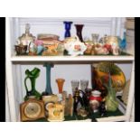 A collection of collectable ceramic and glassware,
