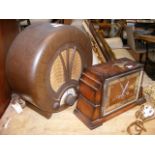 A Retro circular Bakelite radio, together with a m