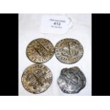 Four pieces of eight coinage (three believed to be replica)