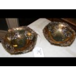 A pair of 11cm diameter silver bonbon dishes