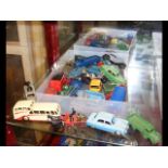 Collection of vintage Dinky cars, trucks, etc.