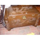 A 100cm carved camphorwood chest