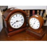 A Victorian drum head clock, together with a repro