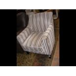 A striped easy chair