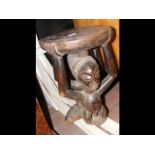 A 40cm high carved wooden African tribal Chief's s