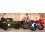 A number of vintage action man vehicles