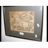 ROBERT MORDEN - an antique hand coloured map of 'T