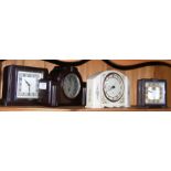 A quintet of Bakelite vintage mantel clocks; Smith