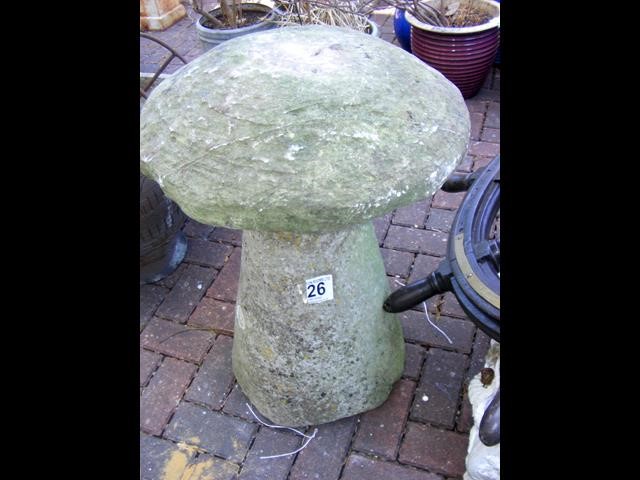 An antique staddlestone - 76cm high