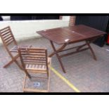 An 'as new' rectangular garden table with the matc