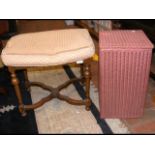 A stool and Lloyd Loom linen basket