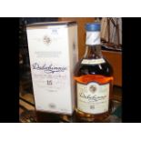 A bottle of Dalwhinnie 15yr old scotch whiskey