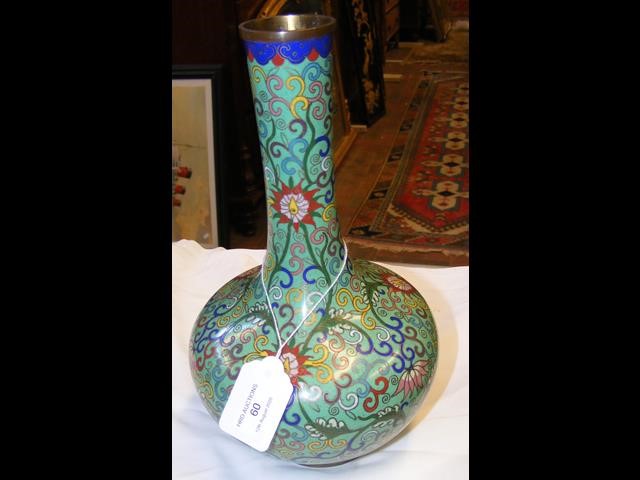 A Chinese cloisonne baluster vase - 28cm high