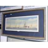 MARTIN SWAN - watercolour of racing yachts in Cowe