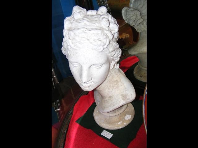 A plaster cast of a Greek/Roman statue head - 43cm