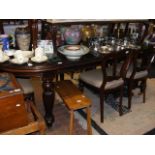 A Victorian reproduction mahogany dining table 240cm x 110cm