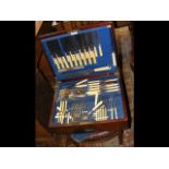 A part canteen of cutlery in fitted case
