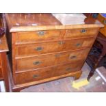 An 18th century country walnut chest of two short