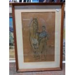 Pablo Picasso framed and glazed print titled 'Horse with a Youth in Blue', otherwise known as 'Cheva