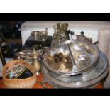 A collection of silver plated items etc