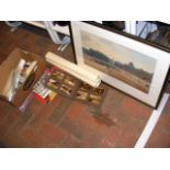 Various postcards and ephemera together with a framed coloured print of marching bands