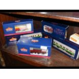 A boxed Bachmann twin horsebox, together with four