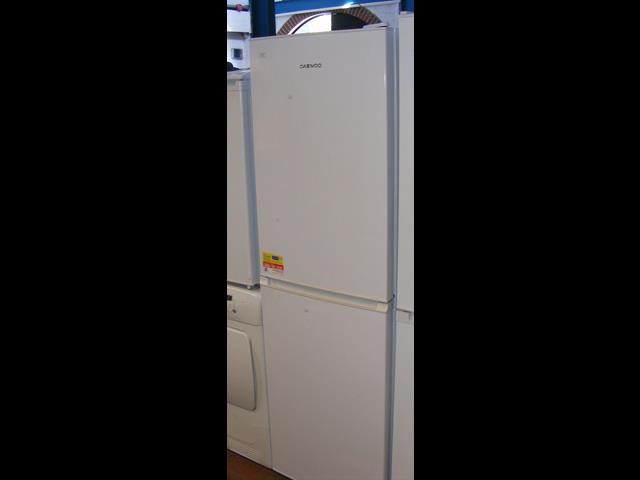 A Daewoo fridge/freezer in white