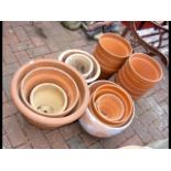 A selection of terracotta and other garden pots