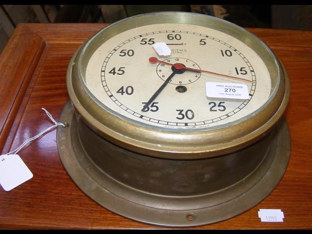 Smiths Astral ship's bulkhead clock - 24cm diamete