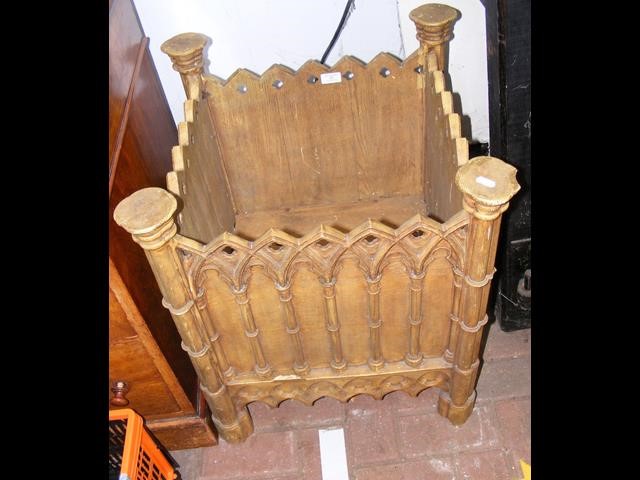 A Gothic style jardiniere - 54cm square