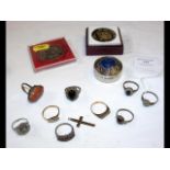 Ladies dress rings, coin, etc.