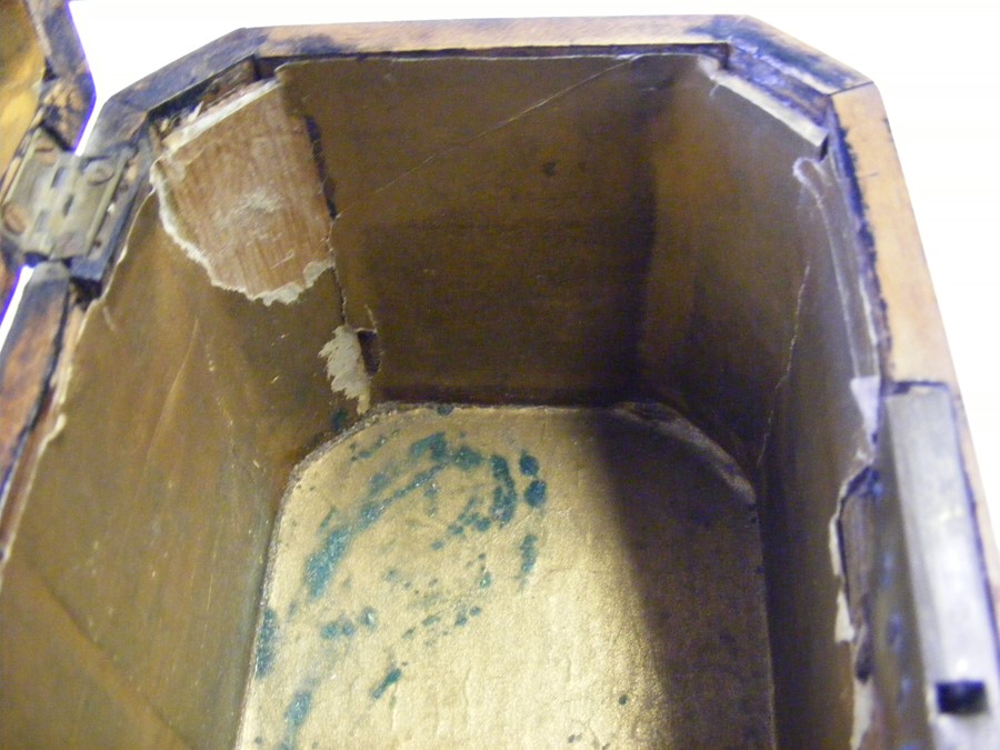 A Georgian inlaid tea caddy - 19cm x 11cm and 12cm - Image 5 of 9