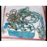 Selection of Egyptian jewellery with amulets