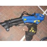 An Einhell garden leaf blower/vac in blue