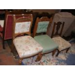 Three Victorian side chairs
