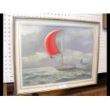 PENDREICH - oil on board - sailing vessel in The S