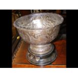 A silver footed presentation bowl on stand - 23cm