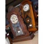 An American gingerbread clock together with a repr