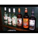 A selection of vintage rum, including Barcadi, Cap