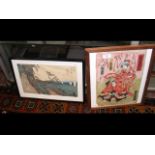 Two Japanese woodblock prints, including one by Hi