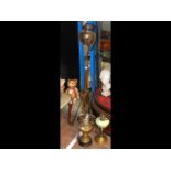 A brass adjustable oil standard lamp - for restora