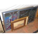 KUNO - two Surrealist paintings, two antique water