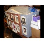 A Georgian style dolls house, complete with extensive furnishings - width 96cm