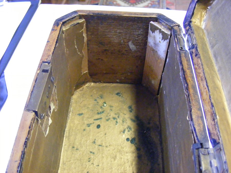 A Georgian inlaid tea caddy - 19cm x 11cm and 12cm - Image 4 of 9